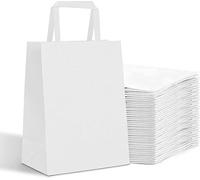 25 x petit sac en papier kraft eco avec poignées 18 x 8 x 22cm blanc pour Cadeaux et Fêtes/Sachets avec anses