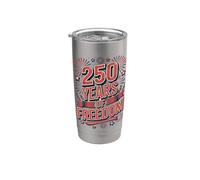 250 ans de liberté 4 juillet USA Gobelet isotherme en acier inoxydable double paroi