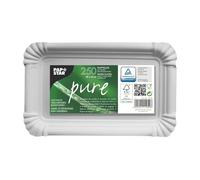 250 Assiettes, carton "pure rectangulaire blanc 10 cm x 16 cm