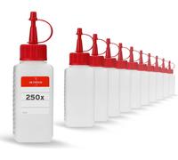 250 bouteilles en plastique de 100 ml avec bouchons à vaporisateur rouges (vides)