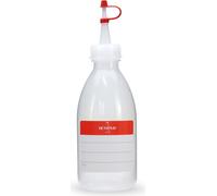 250 bouteilles en plastique de 250 ml en LDPE, naturel, G25, bouchon compte-gouttes, bande de maintien rouge et capuchon