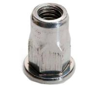 250 Ecrous à Sertir Semi Hexagonaux Tête Plate GOFIX M6 x 15.5 mm - Inox - D-Work