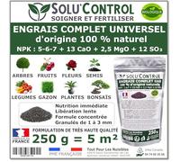 250 g d'ENGRAIS COMPLET universel et équilibré - SoluControl - UAB - Utilisable en Agriculture BIOLOGIQUE