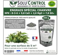250 g - Engrais Spécial Chanvre NPK 8-3-6 - Stimule une croissance vigoureuse et un développement harmonieux du chanvre - Utilisable en Agriculture Biologique (UAB) - Fabriqué en France