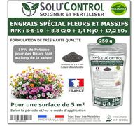 250 g - Engrais Spécial Fleurs et Massifs NPK 5-5-10 - Favorise une floraison abondante, éclatante et durable - Utilisable en Agriculture Biologique (UAB) - Fabriqué en France