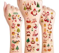 250+ Pièces Decoration Noel Tatouage Enfant, Deco Noel Tatouage Ephemere Tatouage Temporaire Enfant Tatoo Gommettes Enfants Garcon Fille Deco Cadeaux de Noël (30 Feuilles Noel)
