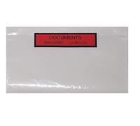 250 Pochettes document ci-inclus DL Format 22,5 x 12,2 cm Plastique Incolore Pochette Porte Document Adhésive Autocollante a Coller sur carton