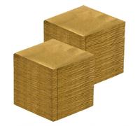 250 Serviettes Cocktail Dorées Jetables en Papier, 2 Plis, 25cm