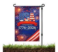 250e Drapeau De Jardin - Bannière Double Face Du 4 Juillet,Drapeau De Jardin Américain Du 250e Anniversaire,Pour, Pelouse, Extérieur, Le Balcon, L'Arrière-cour, Porche Et La Maison