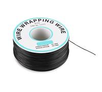 250m Rouleau de Câble Électrique 0.25mm 30AWG 105℃ Câble de Test Isolant Fil électrique en Silicone Cuivre Etamé à un Noyau (Noir)
