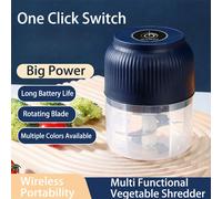 250ml Mini hachoir à légumes électrique sans fil USB Rechargeable broyeur d'ail hachoir alimentaire pour Gadgets de cuisine pour l'ail Dark Blue