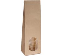 250x sachets à fond plat avec fenêtre ovale - 250g - 8 x 5 x 24,3 cm - Sacs en papier Sacs cadeaux Sacs en papier kraft (250g - avec fenêtre ovale, 250 pcs.)