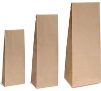 250x sachets à fond plat sans fenêtre - 250g - 8 x 5 x 24,3 cm - Sacs en papier Sacs cadeaux en papier kraft (250g - sans fenêtre)