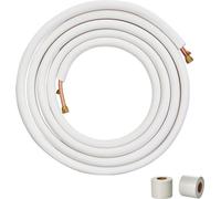 25FT Kit de tuyauterie mini split - Tube cuivre de diamètre extérieur 3/8'' et 5/8'' - Isolation triple couche - Pour les climatiseurs mini split, les unités de réfrigération ou de pompe à chaleur et 