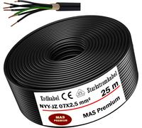 25m de câble de terre Câble de courant fort NYY-JZ 7X2,5 mm² Câble électrique