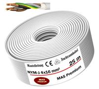 25m de câble électrique pour locaux humides Câble sous gaine NYM-J 4x16 mm² Câble électrique