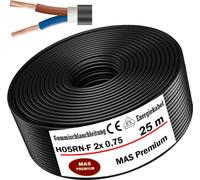 25m de câble souple en caoutchouc Câble de chantier H05RN-F 2x0,75 Flexible pour appareils