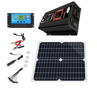 25W 12V Monocristallin Kit Panneau Solaire avec Onduleur 2000W 220V pour Camping-car Bateau Caravane