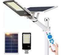 25W Lampe solaire d'extérieur, Grand réverbère solaire d'extérieur, 805 Led Lampes solaires à détection de crépuscule Lampe solaire 60000lm IP65 Lampes de jardin pour l'extérieur