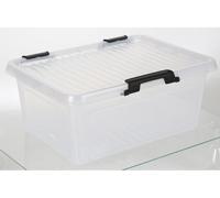 25x Boîtes à charnières 11L 40x30x17cm Transparent Couvercle Rangement Coffre à jouets