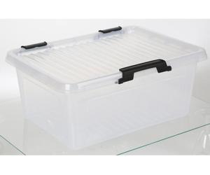 25x Boîtes à charnières 11L 40x30x17cm Transparent Couvercle Rangement Coffre à jouets