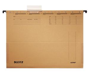 25x Leitz 1916-00-00 Pochette à suspendre ALPHA® - avec grenouilles sur le côté, carton natron, marron naturel
