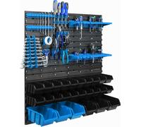 26 bacs gerbables Etagère murale plastique 77 x 78 cm Porte-outils atelier garage Système de stockage Bacs à bec Schütte