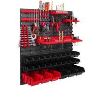 26 bacs gerbables Supports d'outils Étagère murale d'atelier Paroi d'outils 78x78cm Supports d'outils Système de stockage Bacs à bec Étagère murale extra-résistante Étagère extensible Étagère d'atelie