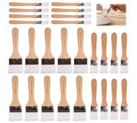 26 Pièces Pinceaux Peinture pour Murale, Vernis, Colles, Silicone, Gesso | 12/25/42/45 mm Pinceau Plat à Lasure, Pinceau Peinture Plat Professionnel avec Manche en Bois et Poils Naturel