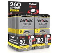 260 Piles pour appareils auditifs Rayovac Extra 10-10 blisters de 8 et 30 blisters de 6 Piles