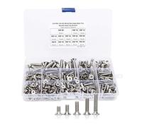260Pcs Vis à tête fraisée, M4/M5/M6 Vis à tête plate à six pans creux Vis à tête fraisée en acier inoxydable 304 à six pans creux pour l'industrie électronique