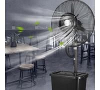 260W Ventilateur extérieur de brumisation 3 vitesses pour la serre de magasin de garage de patio.Brouilloire de refroidissement de 4-12 ° F avec grand réservoir et oscillation.Airflow centrifuge silen