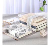 264 pages, cahier de notes B6/A6 à couverture rigide en tissu de lin avec papier de qualité premium 100 g/m², poche intérieure, fleurs grossières, arbre de vie, fournitures scolaires pour la rentrée A