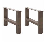 265130& Pieds de table basse - Haut de gamme - en acier naturel 2 pièces 50 x (30-31) cm Acier