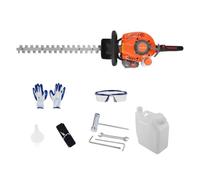 26CC Gas Hedge Trimmer Dual Sided Blade Heavy Duty Brush Cutter Cordless Weed Trimmer Handheld Chainsaw Pruner for Garden Landscaping Orange