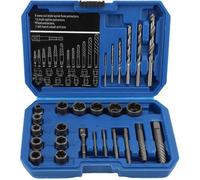 26pcs douille extracteurs de boulons antivol, extracteur d'ecrou endommagés Cr-Mo Matériau 10-19mm