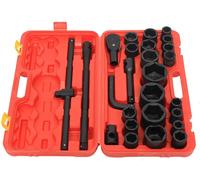 26pcs Jeu de douilles Douilles 3/4" &1" 21-65mm AUTO Jeu de douilles Outil de réparation