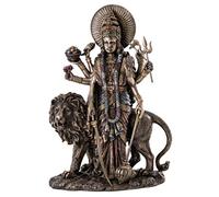 27,9 cm Durga Déesse Hindoue Mère Divine véritable Statue de bronze Poudre en fonte figurine