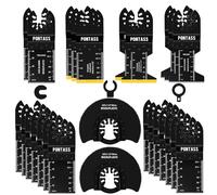 27 Pcs Lame Outil Multifonction, Lame de Scie Oscillante, Lames de Scie Multi-Outils Accessoires pour Makita Dewalt Parkside Aeg, Universelle Outil Multifonction pour Plastique, Bois, Métal, Tapis