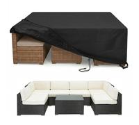 (270 × 180 × 91 cm) Housse imperméable pour mobilier de jardin en Oxford 600D, housse de protection rectangulaire pour ensemble de canapés de salon d'extérieur, avec poignées réfléchissantes, aération
