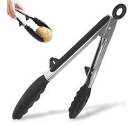270 mm Pince Cuisine Service Inox Avec Support, Pince de Cuisine, Pince Alimentaire, Poignée Enduite Aux Couleurs, Pince de Cuisine, Pince Alimentaire, Pince à Barbecue, Pince de Cuisson