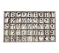 270 pièces de lettres de l'alphabet en bois de 1 pouce, chiffres en bois, symboles en bois bruts mini, cœurs en bois non finis, étoiles, pattes avec un plateau de rangement rustique pour la décoration