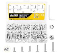 276 Pièces Coffret Boulons et Écrous M4 Complet, Vis à Tête Cylindrique à Empreinte Hexagonale avec Écrous et Rondelles, Assortiment en Acier Inoxydable 304 pour Réparation et Bricolage llen Inc