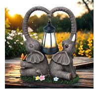 27cm Statue Solaire Figurine D& 39 éléphant Elephant Decoration Statue Jardin Exterieur avec Lampe Solaire Figurine Cour STATUE