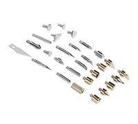 28 en 1 Têtes de Stylos Pyrograveur Professionnel sur Bois, Kit de Remplacement pour Sculpture et Gravure Pyrogravure sur Bois