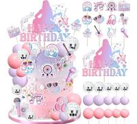 28 pièces Kit de décoration pour gâteau sur le thème de la musique de Taylor Swift, fête d'anniversaire disco, kit de décoration pour gâteau sur le thème des instruments de musique