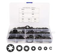 280 pcs Rondelles De Verrouillage Des Dents, Acier Au Manganèse Rondelle Interne Joint Rondelles Fixation Fixation Push On Vitesse Rondelle Joint M3 M4 M5 M6 M8 M10 M12