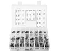 280 piècesBroches à ressort creuses, Assortiment de douilles de serrage pour goupilles creuses en acier inoxydable, M1.5 M2 M2.5 M3 M4 M5 M6 Kit de goupilles de serrage creuses fendues