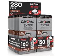 280 Rayovac Extra Size 312 PR41 (Brown) Hearing Aid Batteries Rayovac Extra Size 312 PR41 (Brown) - 20 blisters de 8 et 20 blisters de 6 Piles