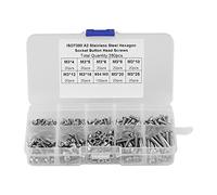 280pcs Vis à Tête Creuse En Acier Inoxydable Kit d'Assortiment De Boulons Et Écrous Avec Boîtier En Plastique M3 * 4/5/6/8/10/12/16/20/25